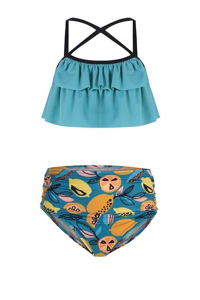 Adasea Frilly High Waist Girl's Bikini Set