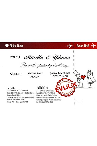 Belinay Düğün Davetiyesi 110 07 (1000 ADET)