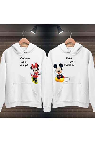 Teknik Çift Kombin Tasarım Hoodie Sweatshırt