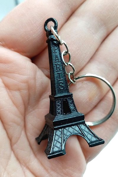 Dünyadan Hediyeler Paris Eiffel Tower 3d Metal Keychain Black