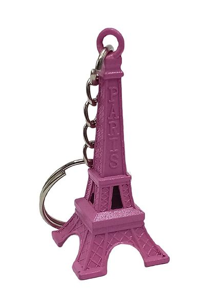 Dünyadan Hediyeler Paris Eiffel Tower 3d Metal Keychain Pink