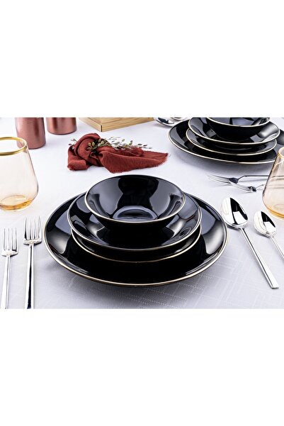 Bambum Naz 24 Parça Yemek Takımı - Siyah