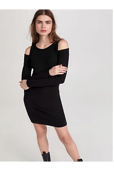 charango Rochie mini cu mânecă lungă, cu detaliu pe umeri, pentru damă