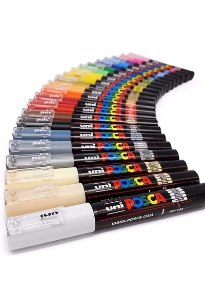 Uni Posca Marker Pc-1M (0.7mm) All Colors Set of 14