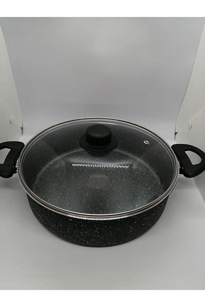 BYKARDELEN Ela Fireproof Non-Stick Deep Pot 26 Cm 2 Pieces Gray