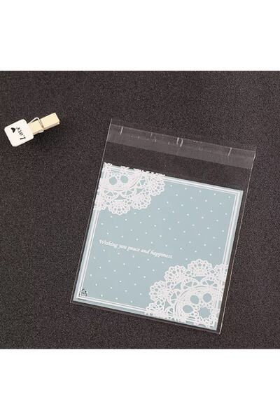 Genel Markalar Bantlı Şeffaf Desenli Poşet Opp 7x7 Cm 95 Adet