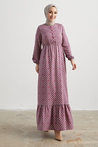 InStyle Siera Heart Polka Dot Woven Dress - Lilac