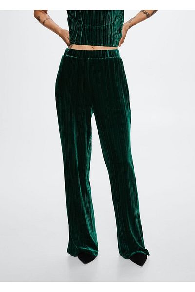 MANGO Woman Pantaloni drepte din catifea