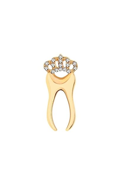 ESJ Hekim Diş Unisex Broş Renk: Altın Ebat: 2,4*1 Cm