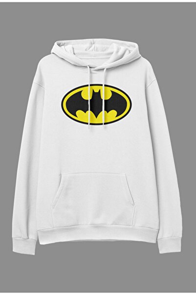 YQYQ Оверсайз-худі з капюшоном і принтом Batman, білий