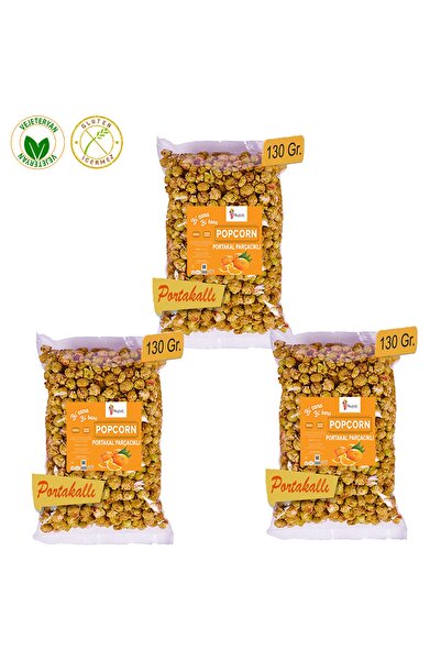 Festiva 3 عبوات من الفشار بالكراميل مع قطع البرتقال الطبيعي / الفشار 130 جم.