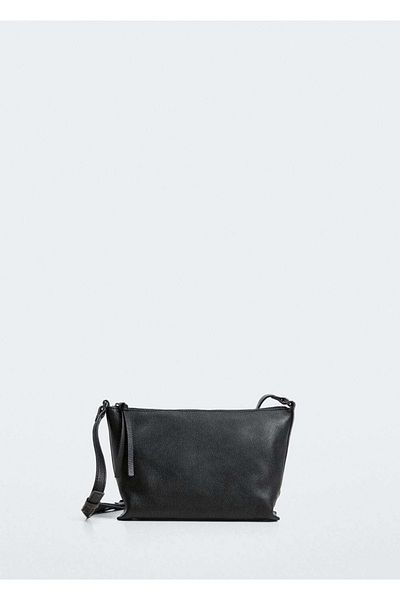 MANGO Woman Leather Crossbody Bag