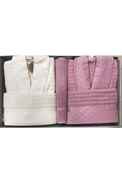 Özdilek Σετ μπουρνούζι Peonies Pink-Cream Happy Set