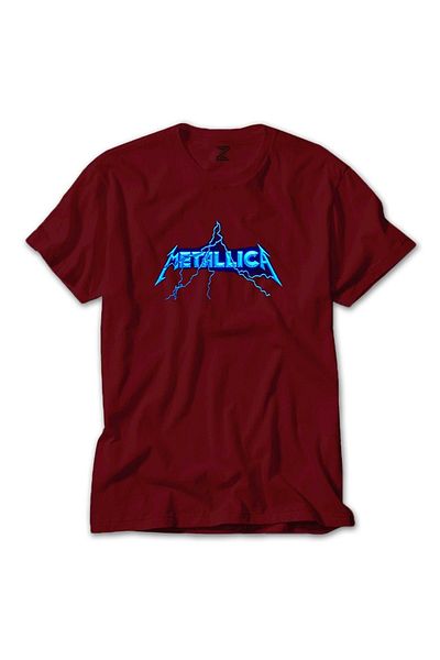 Z zepplin Κόκκινο T-shirt με λογότυπο Metallica Lightning
