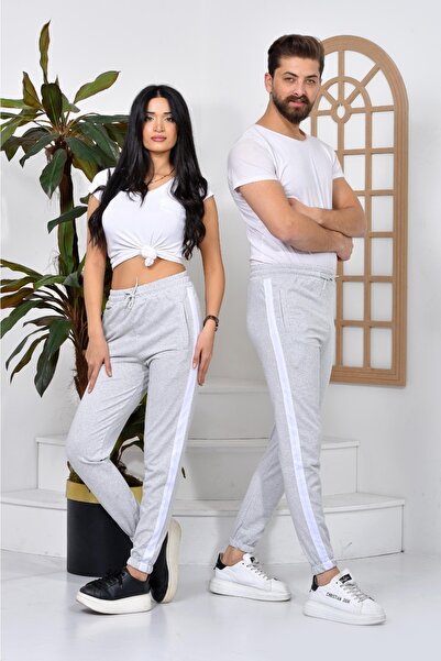 pandy Şeritli Unisex Paçası Lastikli Fermuarlı Eşofman Altı