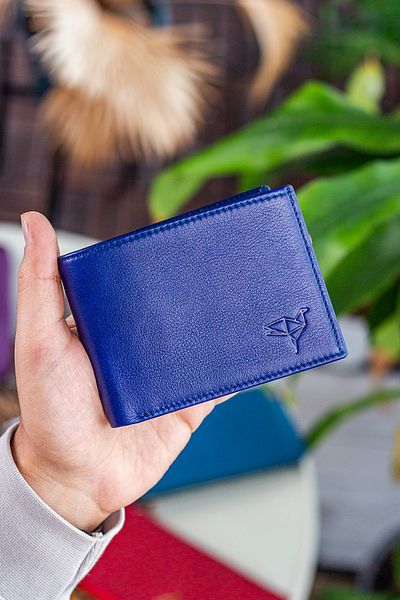 Garbalia Arsenal Genuine Leather RFID Blocking Horizontal Navy Blue Men's Wallet