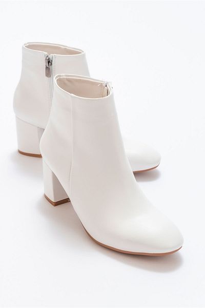 LuviShoes Alva White Skin Women's Boots