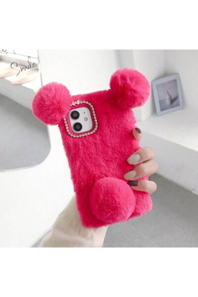 TahTicMer Xiaomi Redmi Note 11 Pro Plus Uyumlu Kılıf Miki Kulaklı Peluş Tüylü...