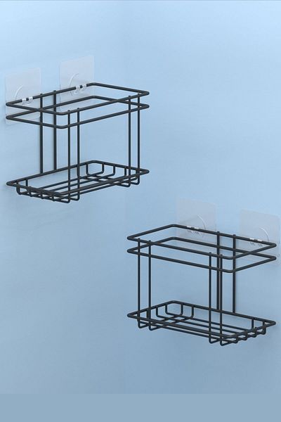 Tekno-tel Teknotel 2 Ράφια Μπάνιου και Κουζίνας - Μαύρο Ματ St316