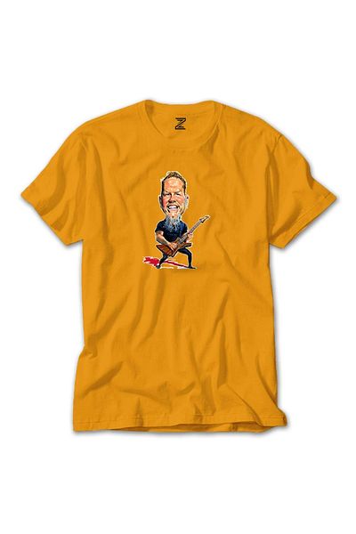 Z zepplin Κίτρινο T-shirt Metallica James Hetfield Cartoon