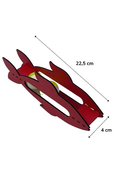Buffer ® 3Pcs Wooden 2 Ball Slanted Cute Fish-shaped Educational Toy For Cats