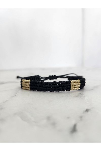 Eva Takı Double Knot Cord Model Friend Rope Knitted Macrame Handmade Woven Bracelet