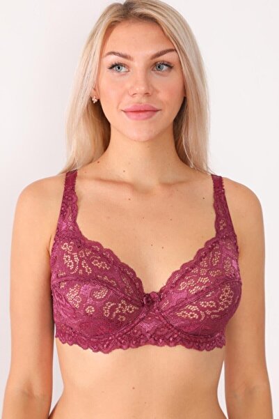 Neşeli Butik Sutien cu sârmă pentru femei, cu dantelă, cu jumătate de burete,...