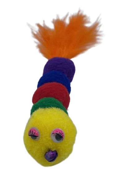 Buffer ® 3 Pieces of Soft String Caterpillar Shaped Colorful Cute Pet Toy