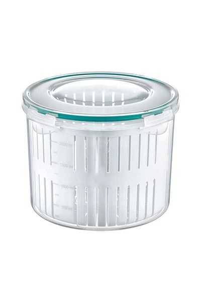 TEMMUZ HOME 1 Large Size Pickle Bowl with Strainer and Storage Container 2.5 Lt