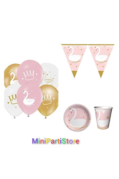 Mini Parti مجموعة عيد ميلاد البجعة من Mini Party Store تتسع لـ 8 أشخاص