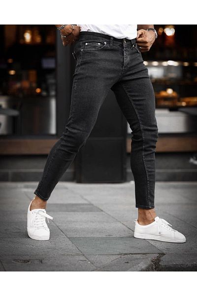 TÜZeMEN Ανδρικό Slimfit Μαύρο Τζιν Παντελόνι