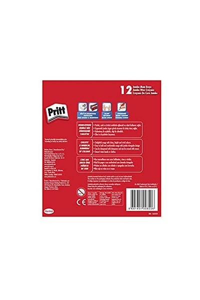 Pritt مجموعة أقلام تلوين جامبو مكونة من 12 قطعة - مثلث باستيل وممحاة ومبراة هدية
