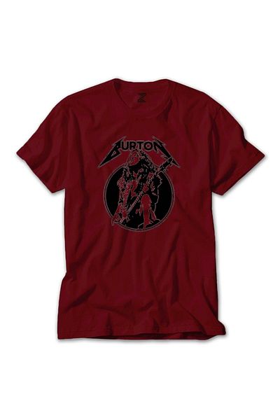 Z zepplin Κόκκινο T-shirt Metallica Cliff Burton Guitar