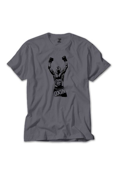 Z zepplin Γκρι μπλουζάκι Boxing Fighter Silhouette