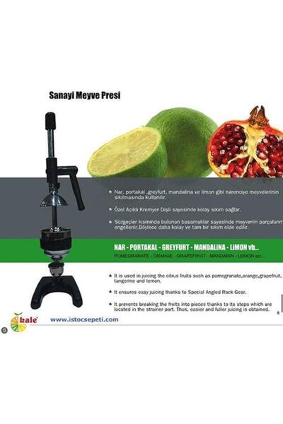 KALE 1701 Sanayi Tipi Kollu Narenciye Portakal Nar Sıkma Aleti Katı Meyve Sıkacağı Press Döküm