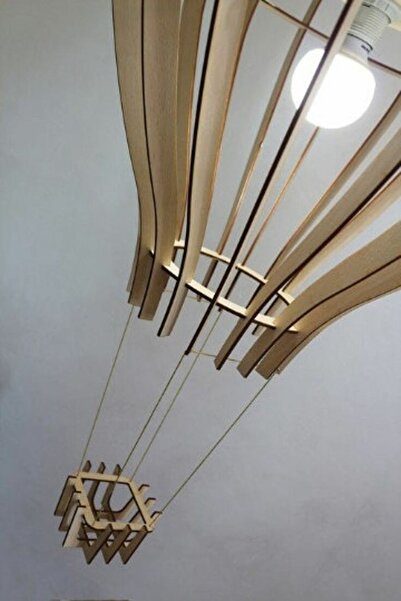 hü ma tasarım ve aksesuar Genç Ve Çocuk Odası Için Doğal Ahşap Mdf 3d Puzzle Lazer Uçan Balon Avize