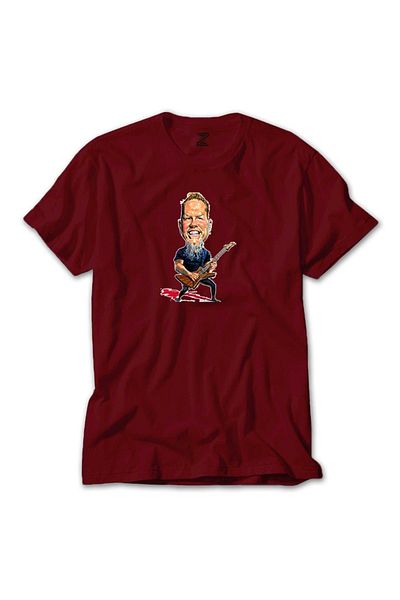 Z zepplin Κόκκινο μπλουζάκι κινουμένων σχεδίων Metallica James Hetfield