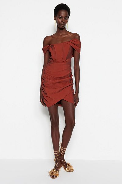 Zara rust dress sales