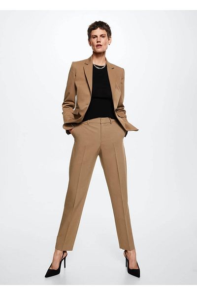 MANGO Woman Pantaloni din stofă plisată