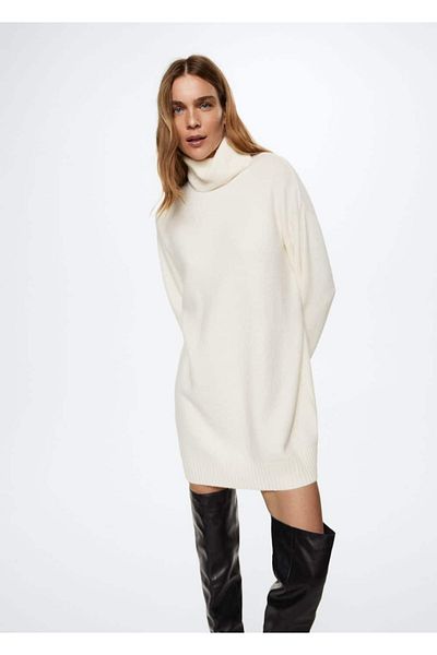 MANGO Woman Turtleneck Detailed Dress