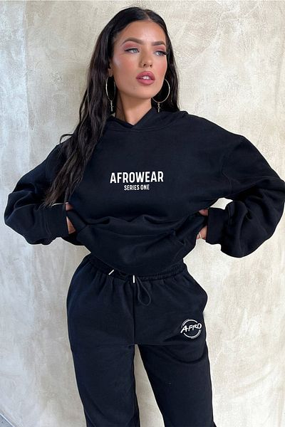 AFROGİYİM Γυναικεία Afro Wear εμπριμέ μαύρη φόρμα