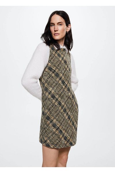 MANGO Woman Φόρεμα Tweed Gilet