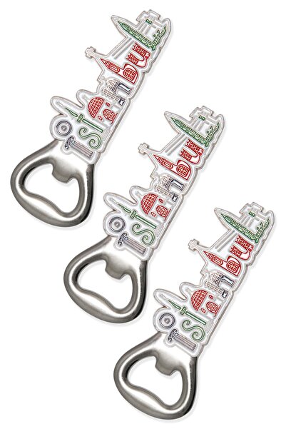Istanbul Modeli Buzdolabı Magnet Açacak 3'lü Set