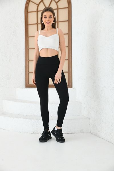 Dema Women's Black High Waist Recovery Winter Interlock Casual & Sports Tights