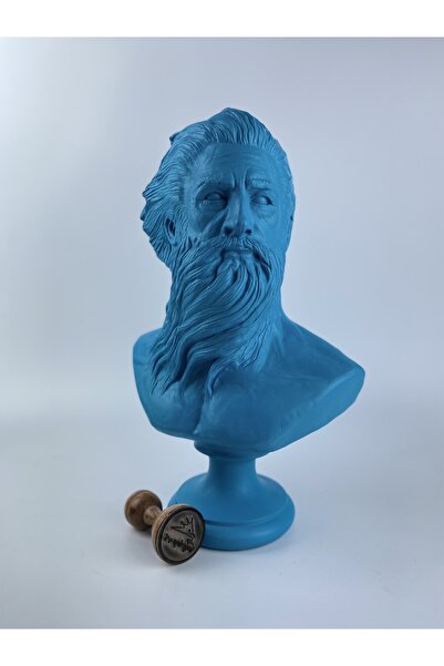 Poseidon "blues" Heykel, Büyük Boy Büst, Özel Tasarım Dekoratif Heykel, Yunan Heykelleri