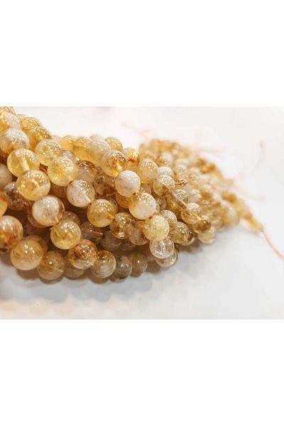 Yüksel Boncuk 8 Mm Citrine Natural Stone String (1 Piece)