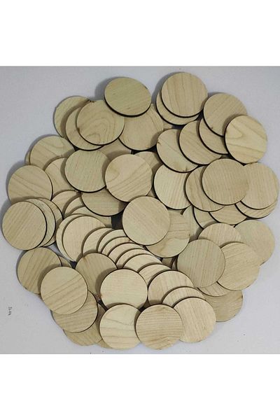 firdevsi hobi 50 Pieces Round 3mm MDF-colored Maple with 5 cm Diameter