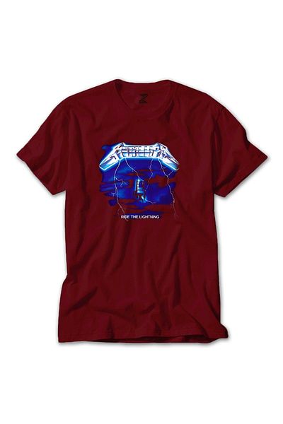 Z zepplin Κόκκινο T-shirt Metallica Ride The Lightning