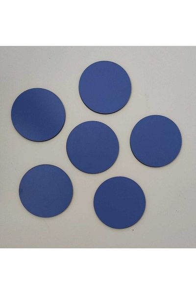 firdevsi hobi 50 Pieces Round 3mm MDF-coloured Blue with 5 cm Diameter