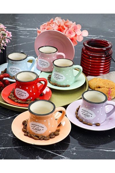 Perotti 12 Piece Porcelain Turkish Coffee Cup Set